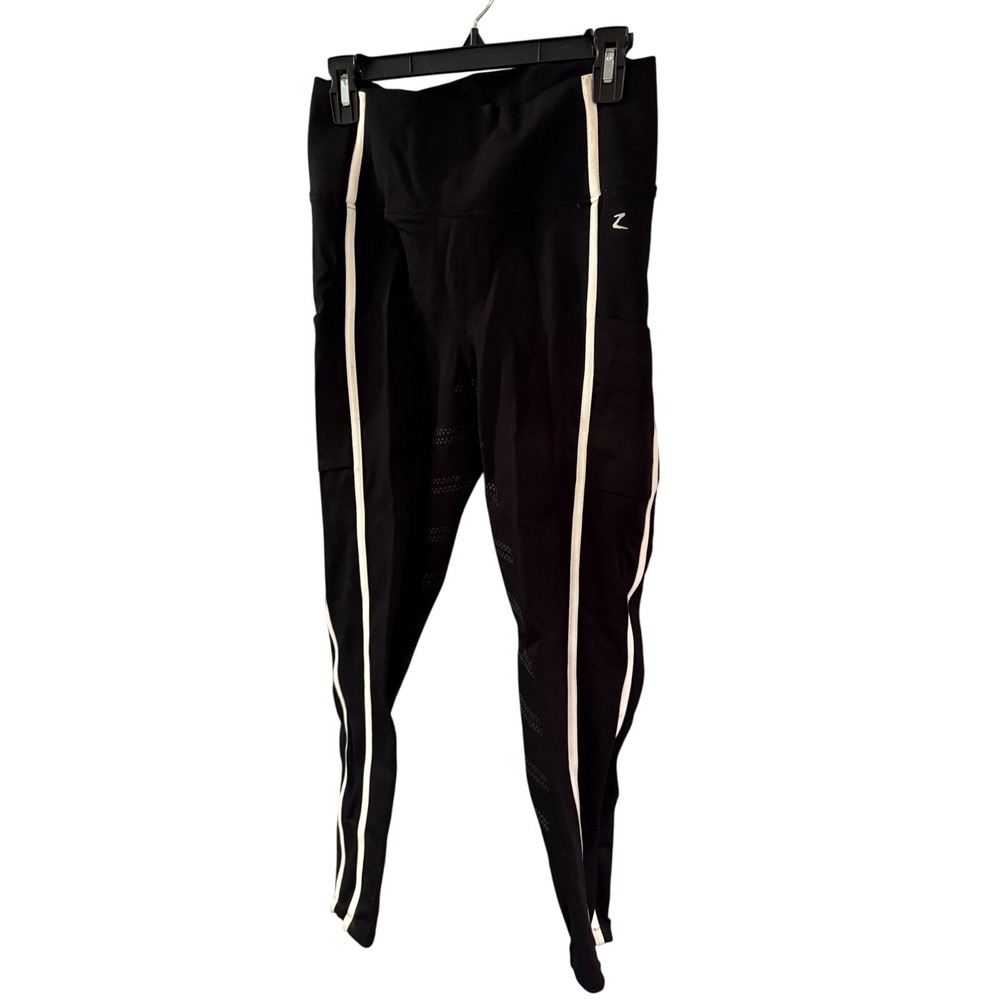 Horze‎ Active Training Black Riding Tights Equestrian Pants White Accents
